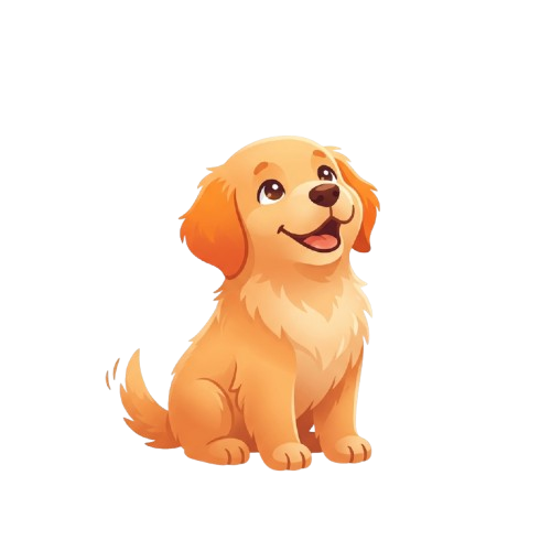 The Puppy Pop mascot — a happy golden retriever puppy